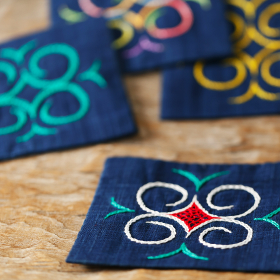 アイヌ刺繍 コースター